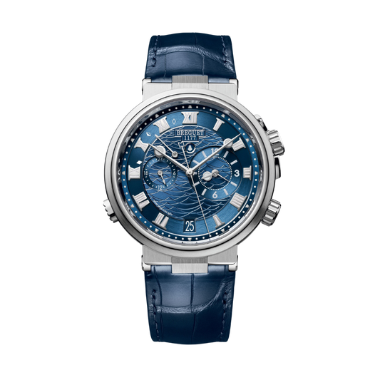 Breguet Marine 40 mm Blue Dial White Gold Blue Leather Strap 5547BB/Y2/9ZU
