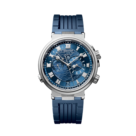 Breguet Marine 40 mm Blue Dial White Gold Blue Rubber Strap 5547BB/Y2/5ZU