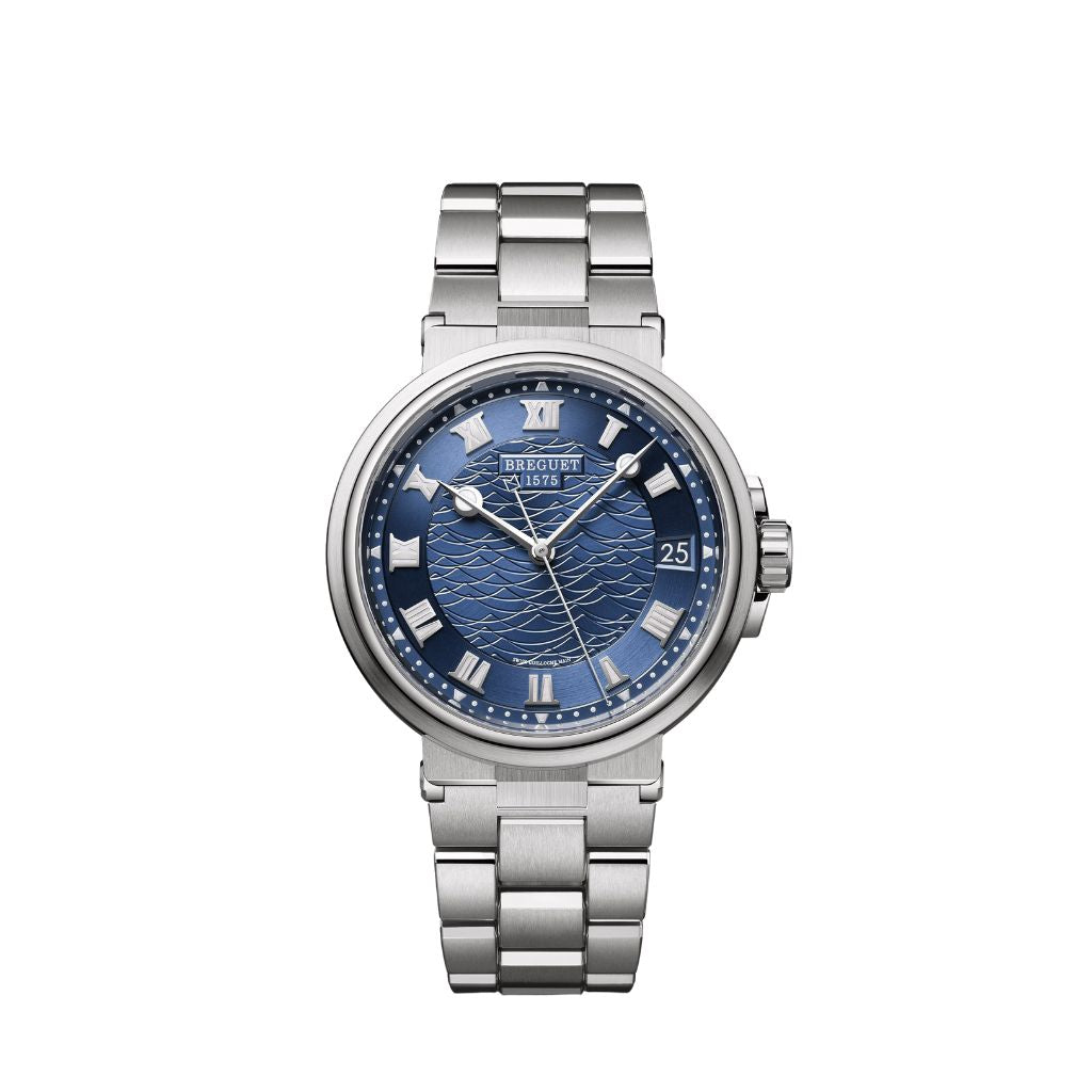 Breguet Marine 40 mm Blue Dial White Gold Bracelet 5517BB/Y2/BZ0