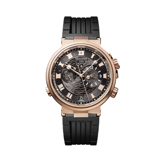 Breguet Marine 40 mm Dark Grey Dial 18k Rose Gold Black Rubber Strap 5547BR/G3/5ZU