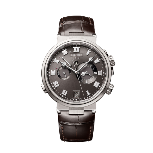 Breguet Marine 40 mm Dark Grey Dial Titanium Dark Grey Leather Strap 5547TI/G2/9ZU