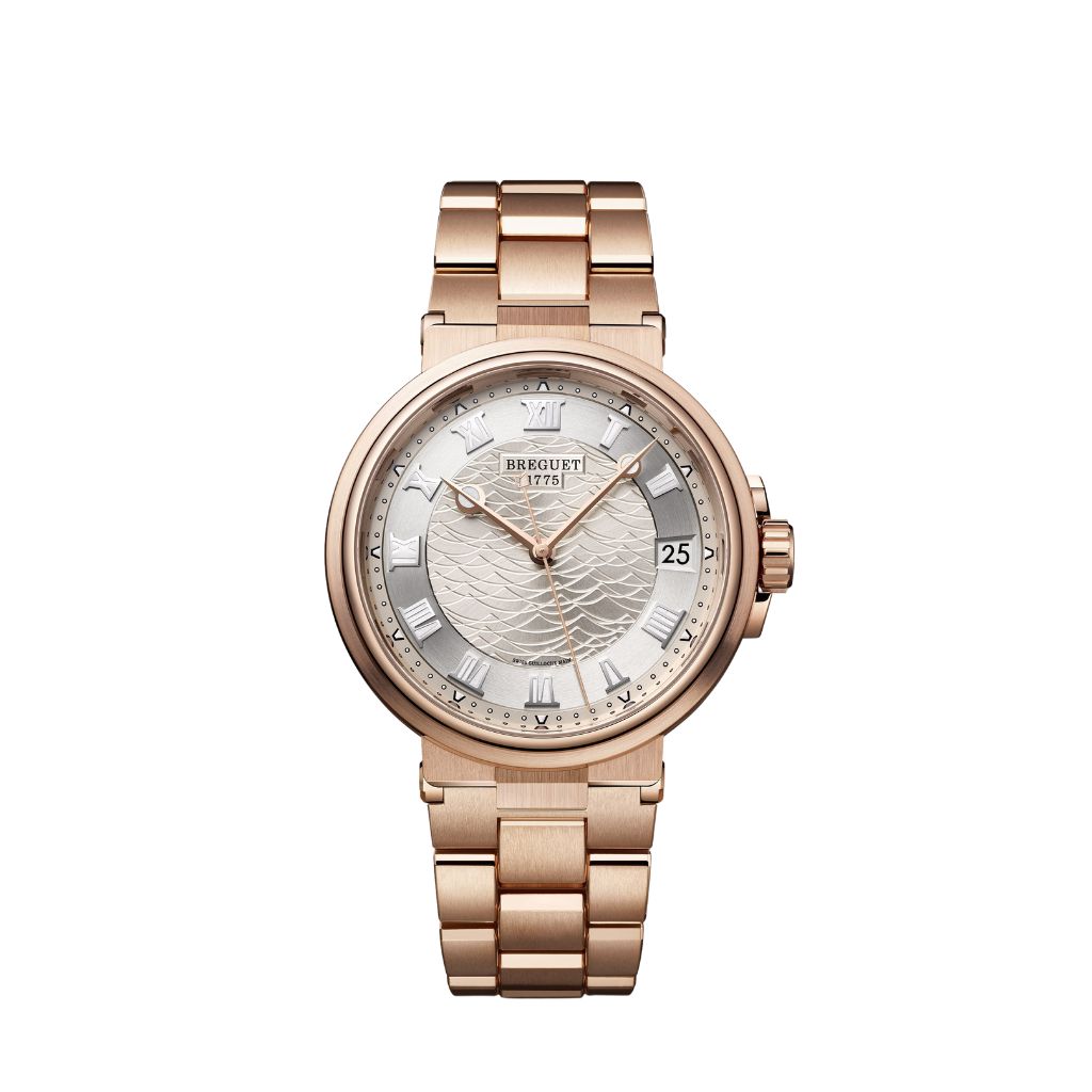Breguet Marine 40 mm Silver Dial 18k Rose Gold Bracelet 5517BR/12/RZ0