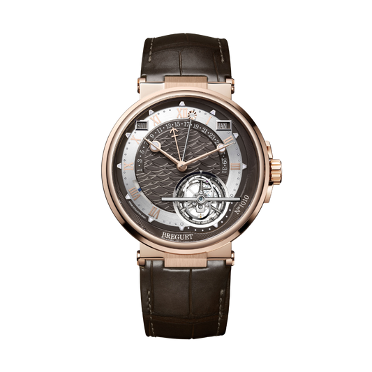 Breguet Marine 43.9 mm Brown Dial 18k Rose Gold Brown Leather Strap 5887BR/G2/9WV