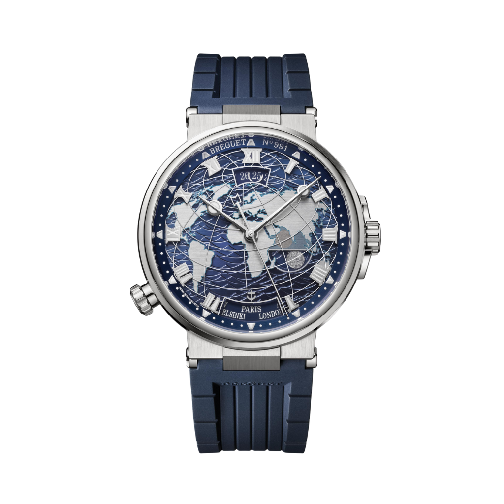 Breguet Marine 43.9mm Blue Dial White Gold Blue Rubber Strap 5557BB/YS/5WV