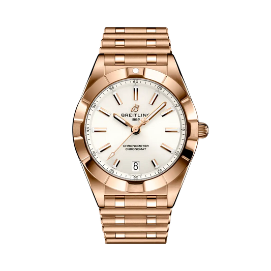 Breitling Chronomat 32 mm Beige Dial 18K Red Gold Bracelet R77310101A1R1