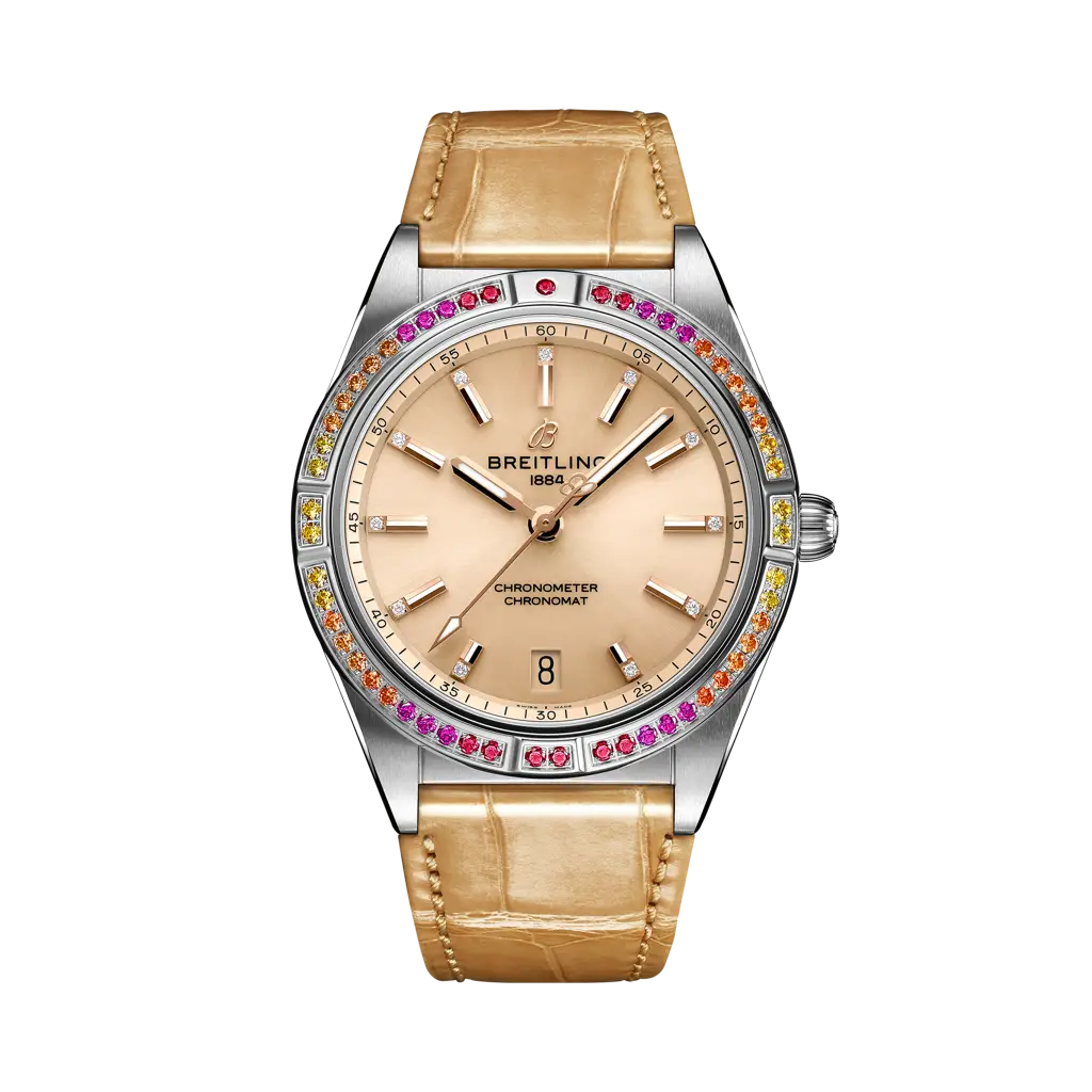 Breitling Chronomat Automatic 36 South Sea 36 mm Beige Dial Stainless Steel Leather Strap A10380611A1P1