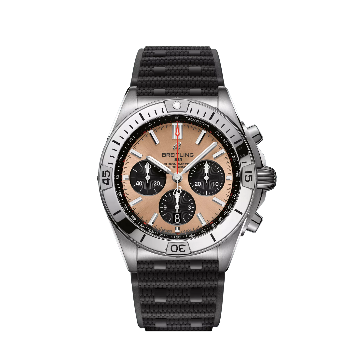 Breitling Chronomat B01 42 mm Copper and Black Dial Stainless Steel Black Rubber Strap AB0134101K1S1