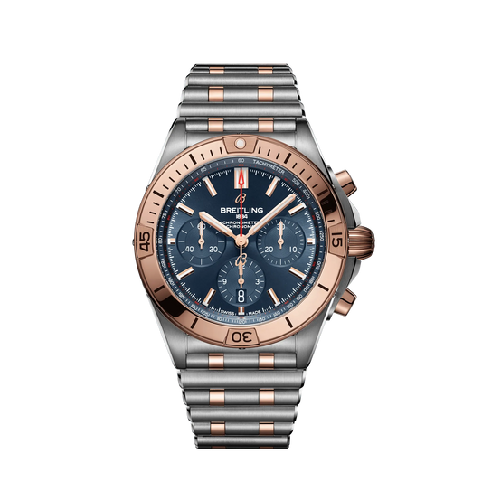 Breitling Chronomat B01 42mm Blue Dial Stainless Steel & 18K Red Gold Metal Bracelet UB0134101C1U1