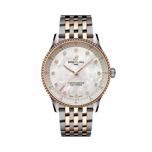 Breitling Navitimer 32 mm White Dial Stainless Steel & 18K Red Gold Bracelet U77320E61A1U1