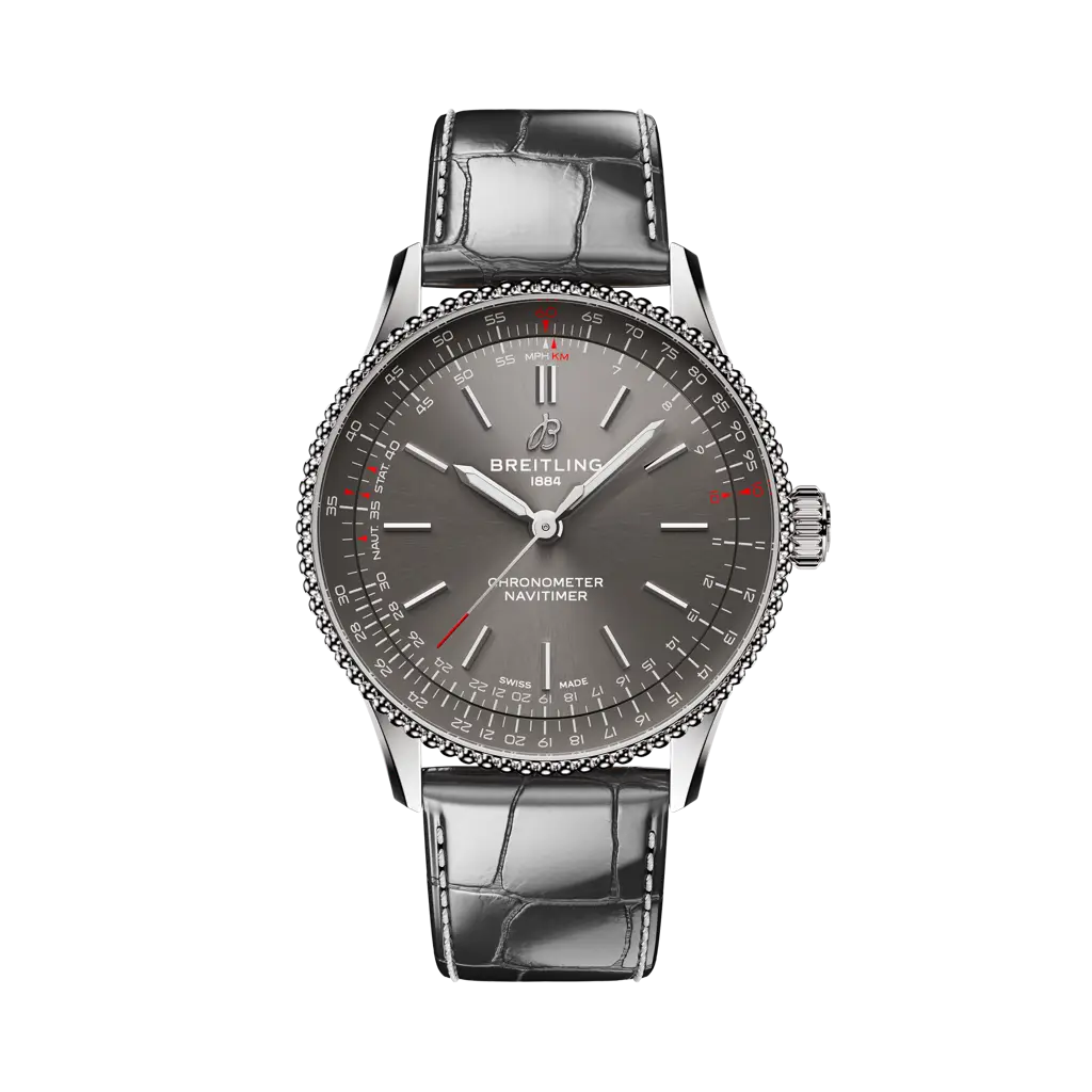 Breitling Navitimer Automatic 36 mm Black Dial Stainless Steel Leather Strap A17327381B1P1