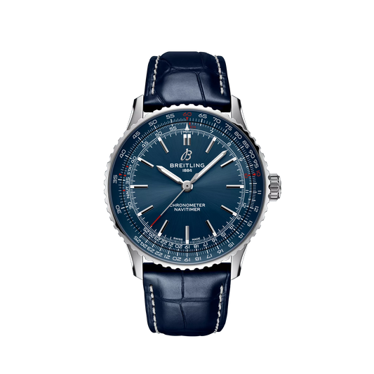 Breitling Navitimer Automatic 41mm Bright Blue Dial Stainless Steel   Leather Straight Strap A17329161C1P1