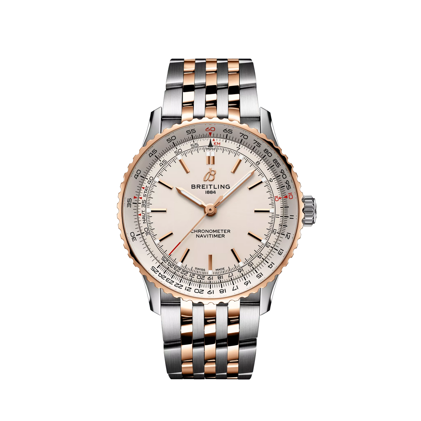 Breitling Navitimer Automatic 41mm White Dial Stainless Steel & 18K Red Gold Bracelet U17329F41G1U1