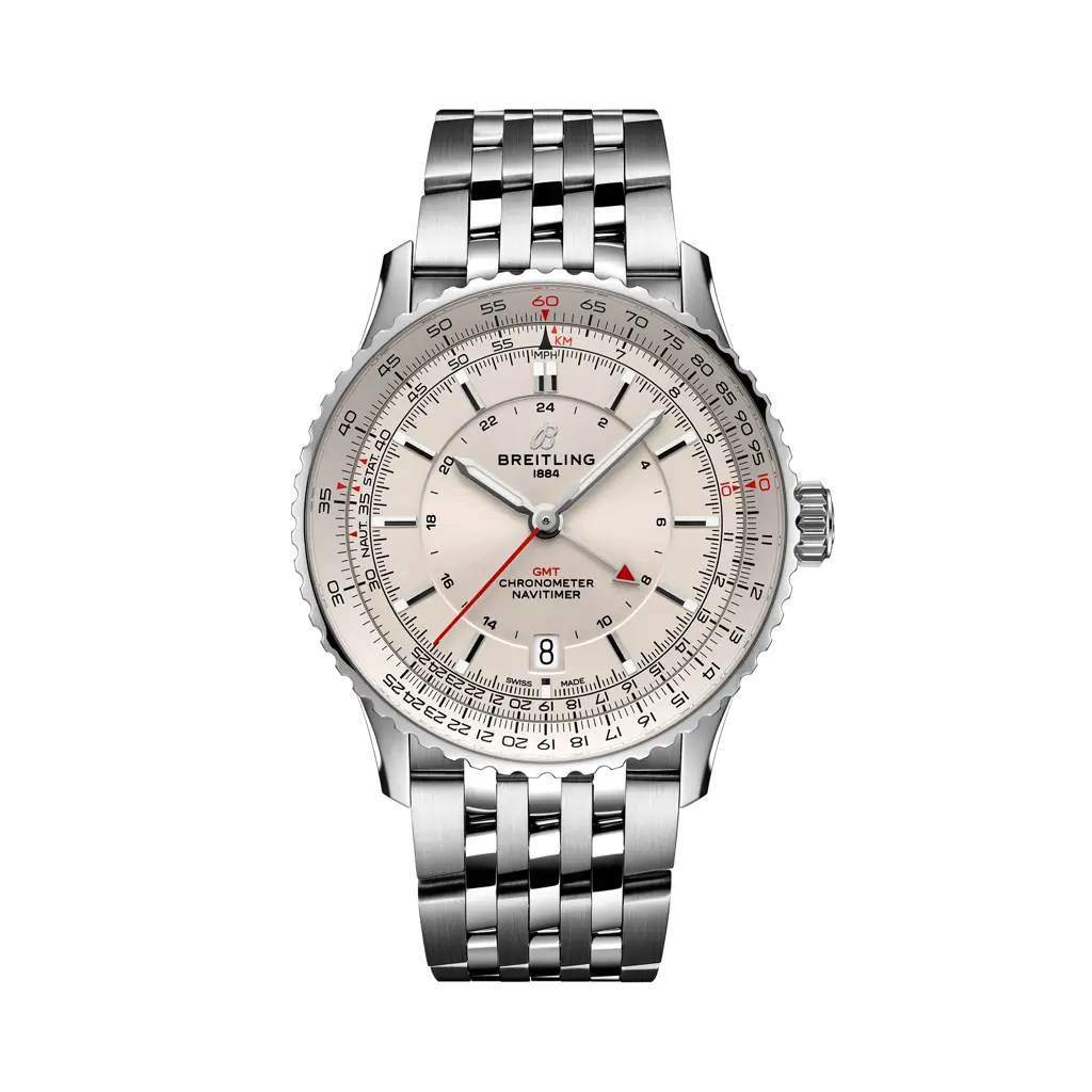 Breitling Navitimer Automatic GMT 41 mm White Dial Stainless Steel Bracelet A32310211G1A1