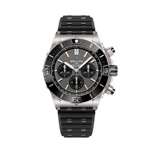 Breitling Super Chronomat B01 44 mm Grey & Black Dial Titanium Black Rubber Strap EB0136251M1S1