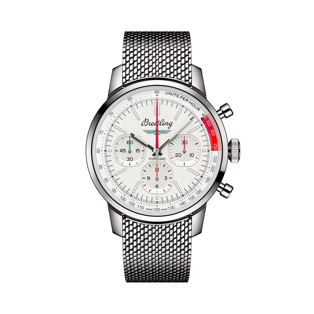 Breitling Top Time B01 Ford Thunderbird 41 mm White Dial Stainless Steel Bracelet AB01766A1A1A1
