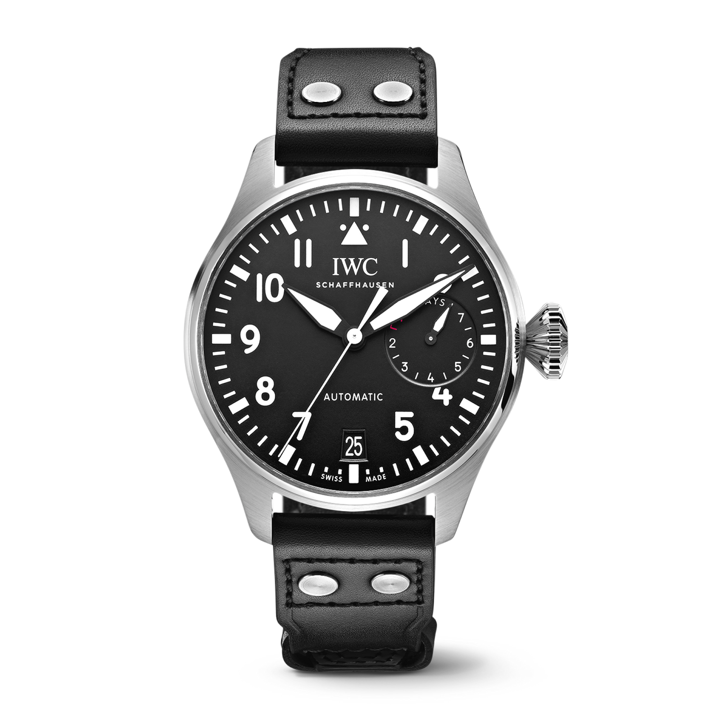 IWC Schaffhausen Big Pilot’s Watch 46.2  mm Black Dial Stainless Steel Black   Strap IW501001