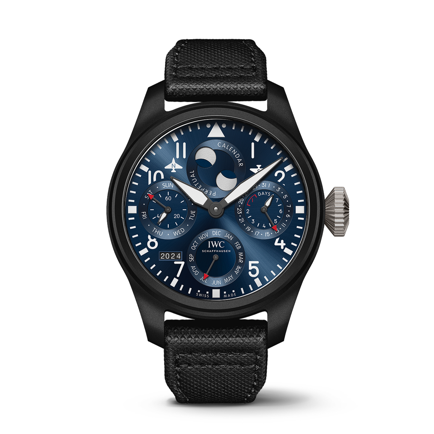 IWC Schaffhausen Big Pilot’s Watch Perpetual Calendar Edition “Rodeo Drive” 46.5  mm Blue  Dial Ceramic  Black   strap IW503001