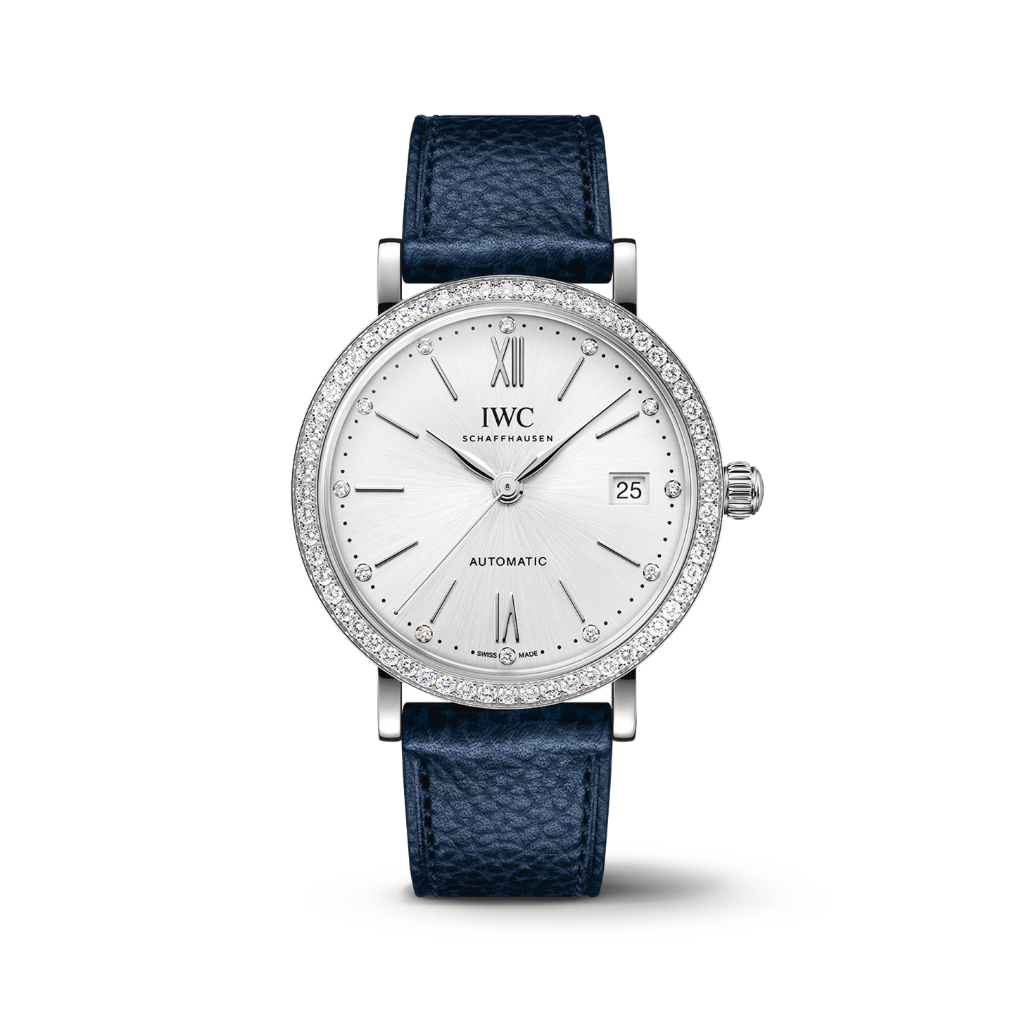 IWC Schaffhausen Portofino Automatic 37 mm Silver  Dial Stainless Steel Blue   Strap  IW658601