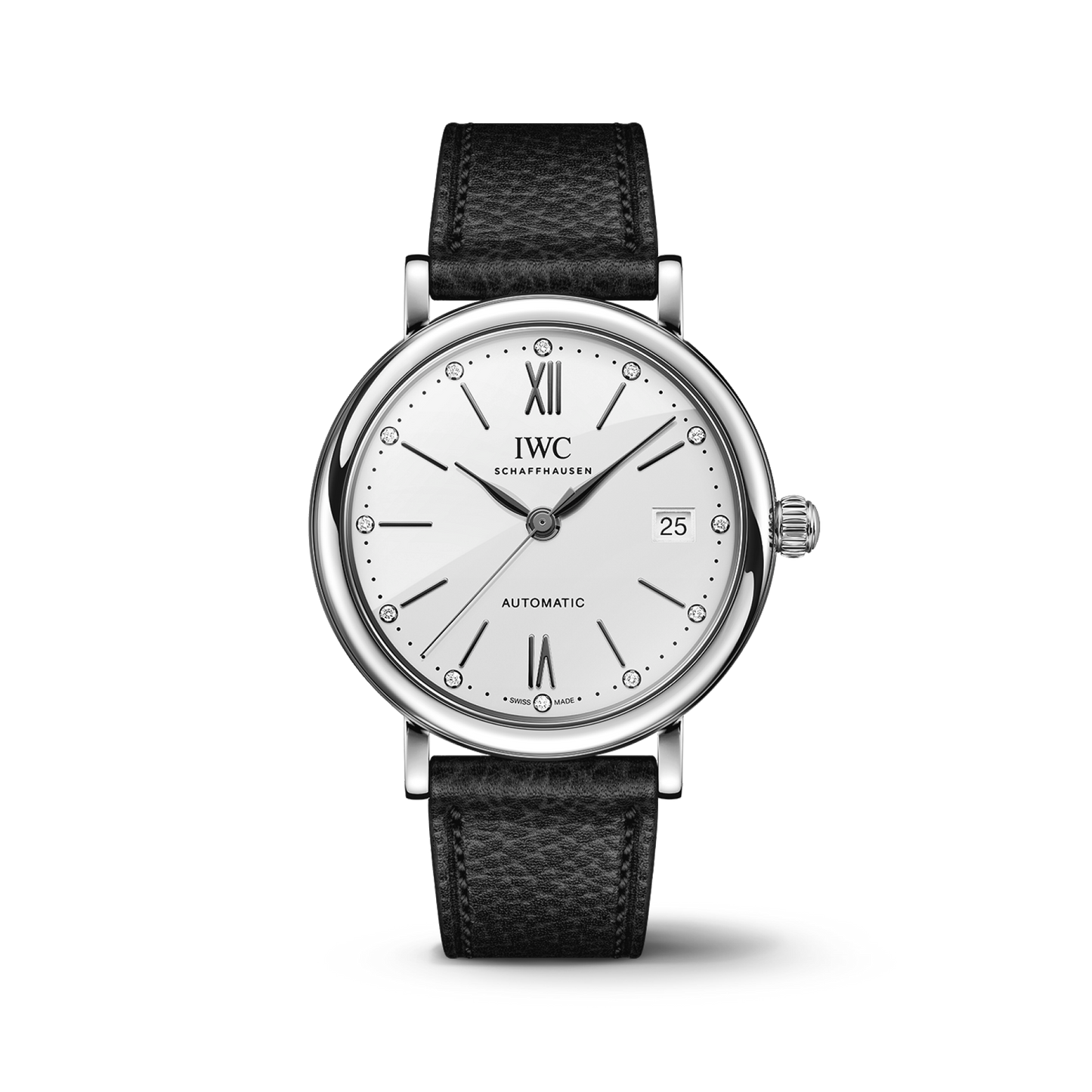 IWC Schaffhausen Portofino Automatic 37 mm White  Dial Stainless Steel Black   Strap IW458610