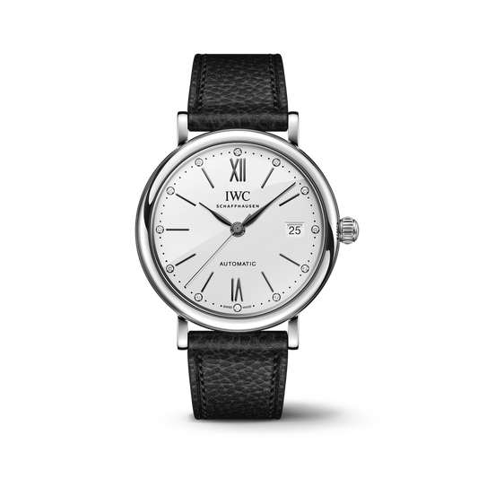 IWC Schaffhausen Portofino Automatic 37 mm White  Dial Stainless Steel Black   Strap IW458610