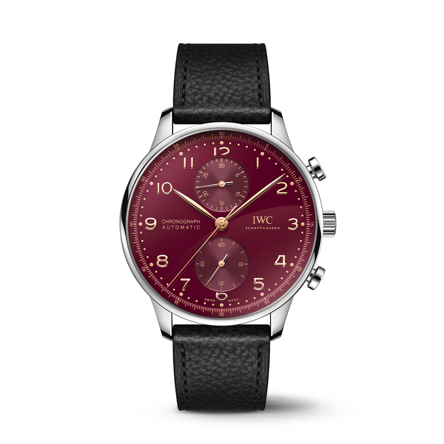 IWC Schaffhausen Portugieser Chronograph Year of the Dragon 41 mm Red Dial Stainless Steel Black   Strap IW371629