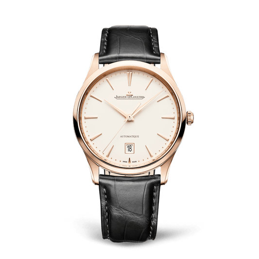 Jaeger-LeCoultre Master Ultra Thin Date 39 mm Beige Dial Pink Gold   Leather Strap Q1232511