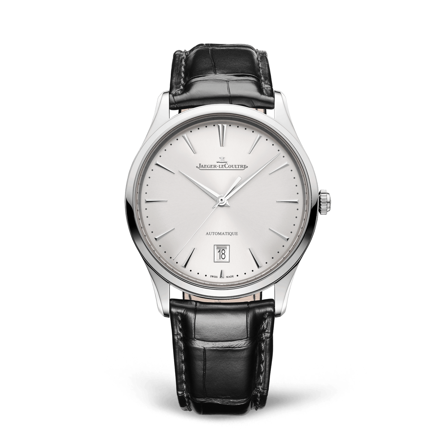 Jaeger-LeCoultre Master Ultra Thin Date 39 mm Silvered Grey Dial Stainless Steel   Leather Strap Q1238420