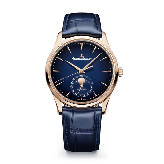 Jaeger-LeCoultre Master Ultra Thin Moon 39 mm Blue Dial Pink Gold   Leather Strap Q1362580