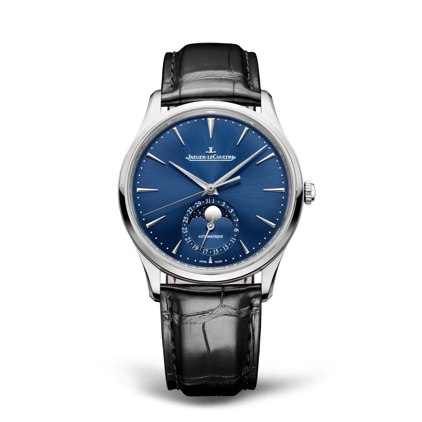 Jaeger-LeCoultre Master Ultra Thin Moon 39 mm Blue Dial Stainless Steel   Leather Strap Q1368480