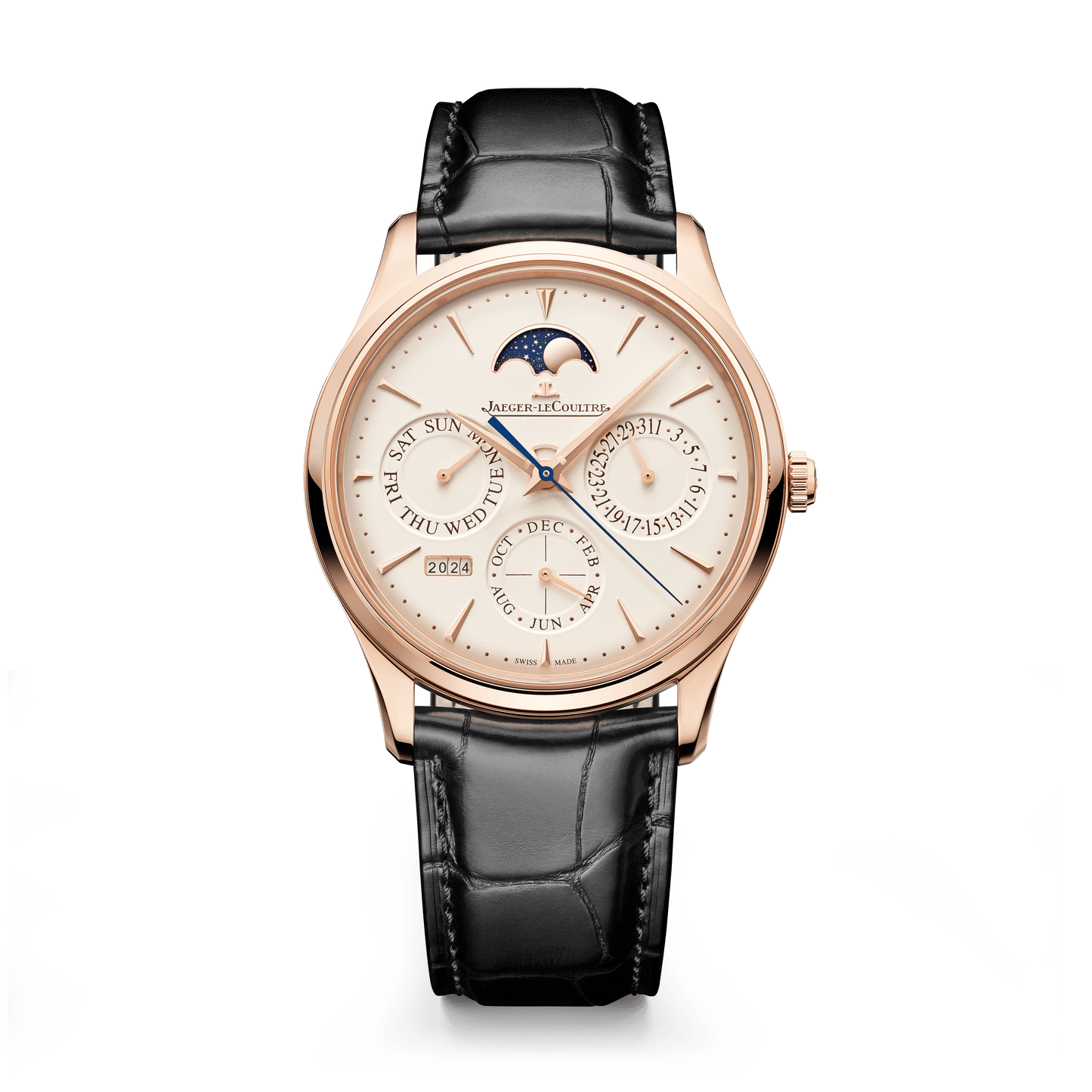 Jaeger-LeCoultre Master Ultra Thin Perpetual Calendar 39 mm Beige Dial Pink Gold   Leather Strap Q1142510