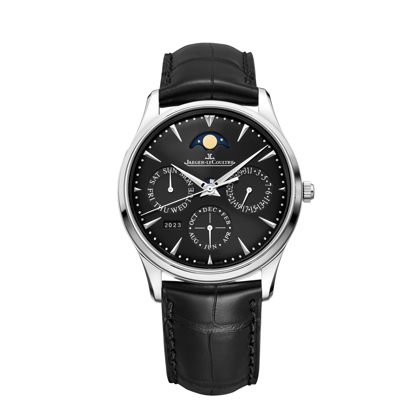 Jaeger-LeCoultre Master Ultra Thin Perpetual Calendar 39 mm Black Dial Stainless Steel   Leather Strap Q1308470