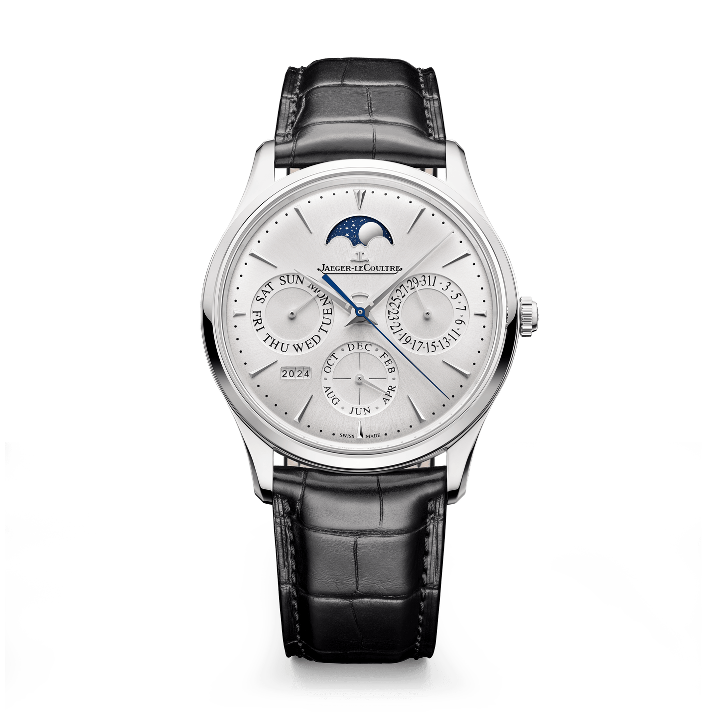 Jaeger-LeCoultre Master Ultra Thin Perpetual Calendar 39 mm Silver Dial Stainless Steel   Leather Strap Q114842J