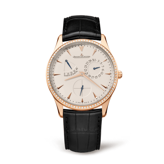 Jaeger-LeCoultre Master Ultra Thin Power Reserve 39 mm Beige Dial with Diamonds Pink Gold   Leather Strap Q1372501