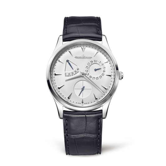 Jaeger-LeCoultre Master Ultra Thin Power Reserve 39 mm Silvered Grey Dial Stainless Steel   Leather Strap Q1378420