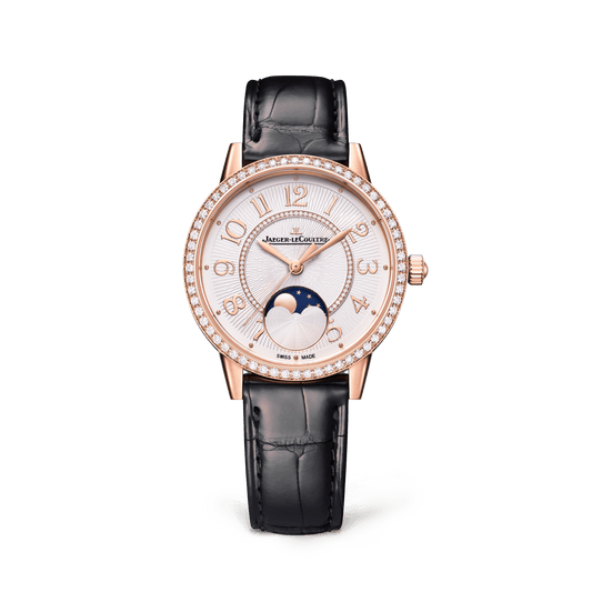 Jaeger-LeCoultre Rendez-Vous Classic Moon 34 mm Silvered Grey Dial with Diamonds Pink Gold   Leather Strap Q3572430