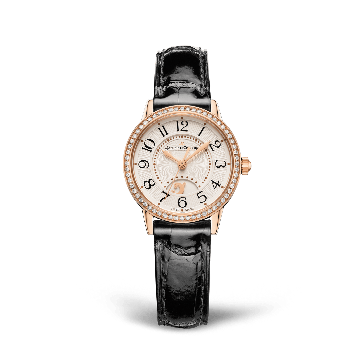 Jaeger-LeCoultre Rendez-Vous Classic Night & Day 29 mm Silvered Grey Dial with Diamonds Pink Gold   Leather Strap Q3462430