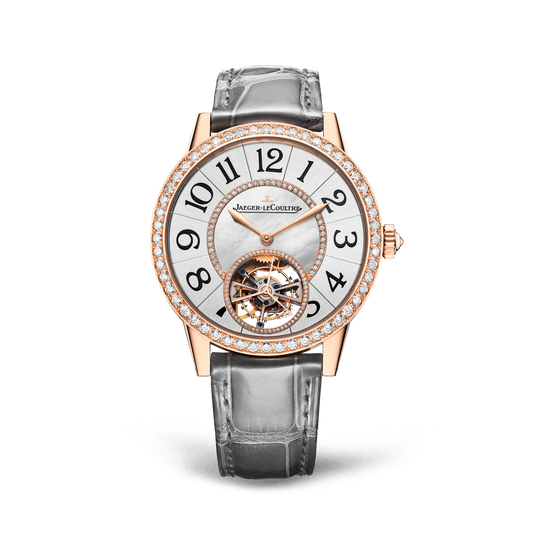 Jaeger-LeCoultre Rendez-Vous Jewellery Tourbillon 39 mm Grey Dial with Diamonds Pink Gold   Leather Strap Q3412410