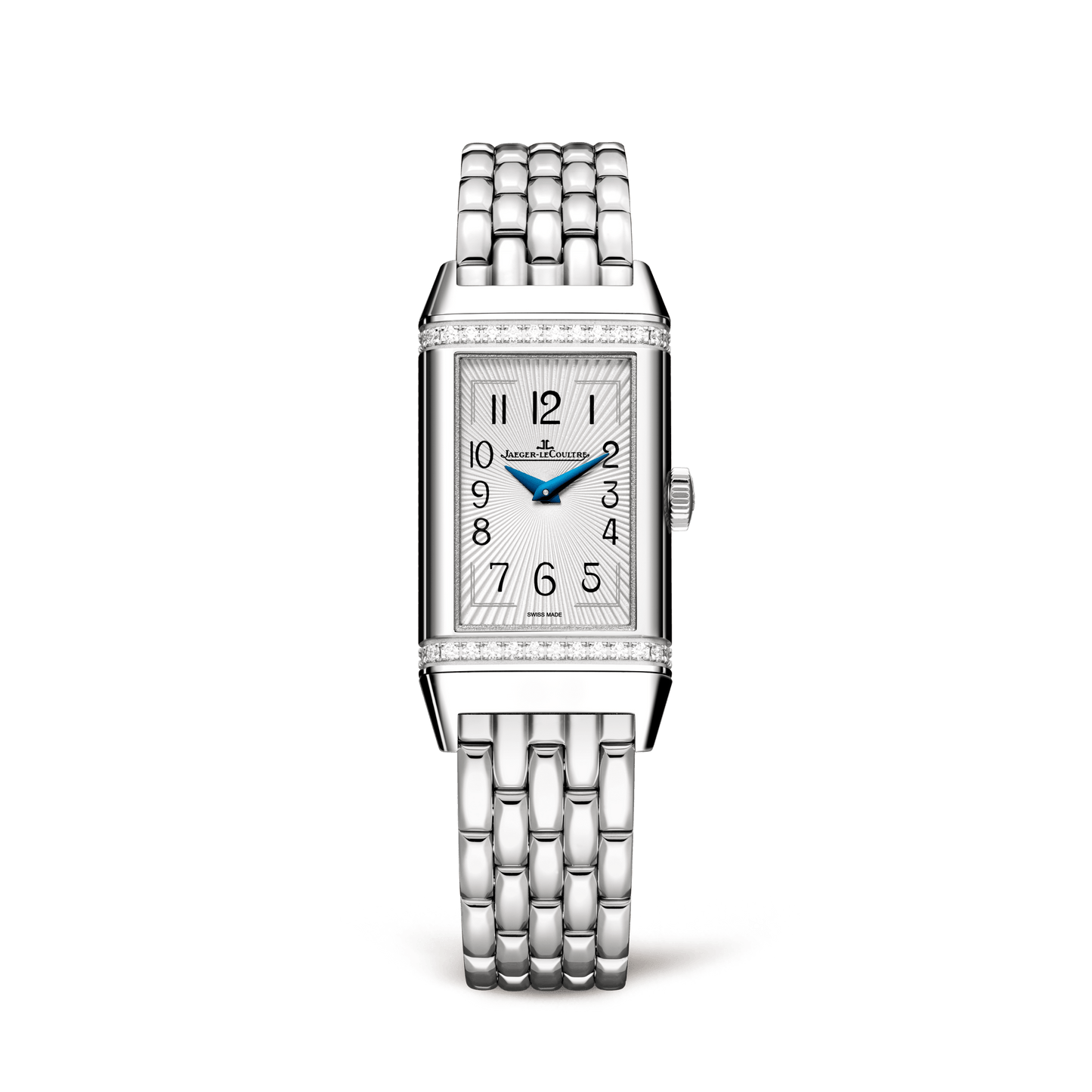 Jaeger-LeCoultre Reverso Classic Monoface 40.1 x 20 mm Silvered Grey Dial with Diamonds Stainless Steel Bracelet Q3288120