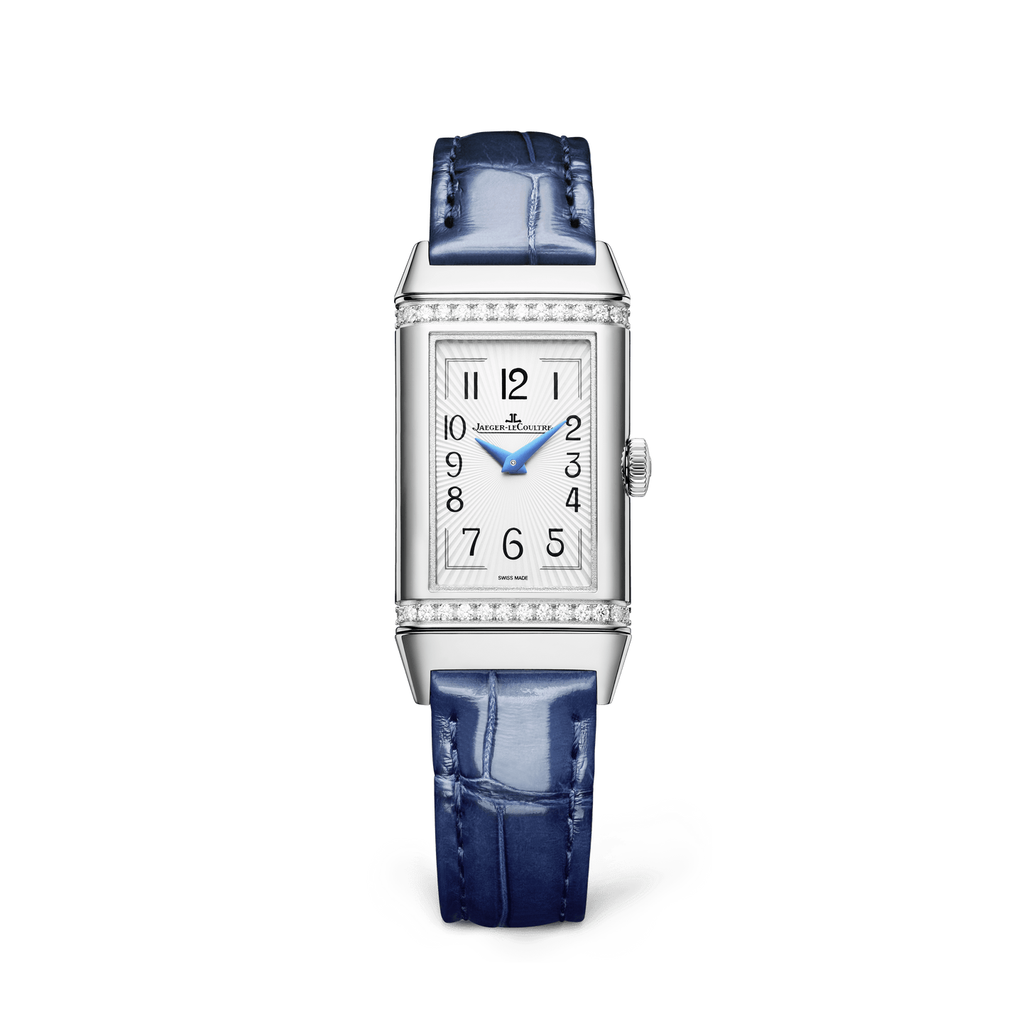 Jaeger-LeCoultre Reverso One Duetto 40.1 x 20 mm Silvered Grey Dial with Diamonds Stainless Steel   Leather Strap Q334848J