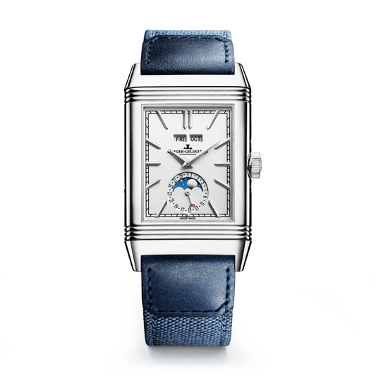 Jaeger-LeCoultre Reverso Tribute Duoface Calendar 49.4 x 29.9 mm Silvered Grey Dial Stainless Steel   Leather Strap Q3918420