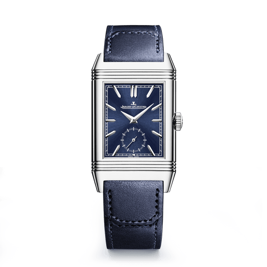 Jaeger-LeCoultre Reverso Tribute Duoface Small Seconds 47 x 28.3 mm Blue Dial Stainless Steel   Leather Strap Q3988482