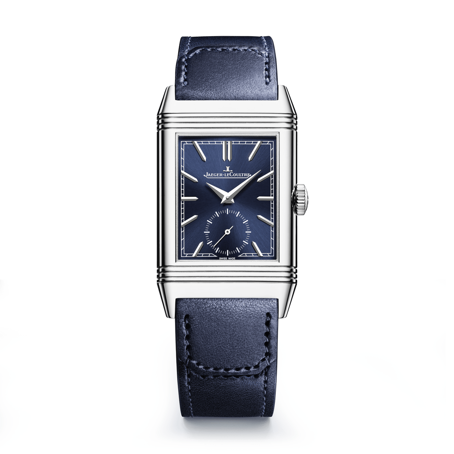 Jaeger-LeCoultre Reverso Tribute Monoface Small Seconds 45.6 x 27.4 mm Blue Dial Stainless Steel   Leather Strap Q397848J