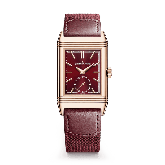 Jaeger-LeCoultre Reverso Tribute Monoface Small Seconds 45.6 x 27.4 mm Burgundy Dial Pink Gold   Leather Strap Q713256J