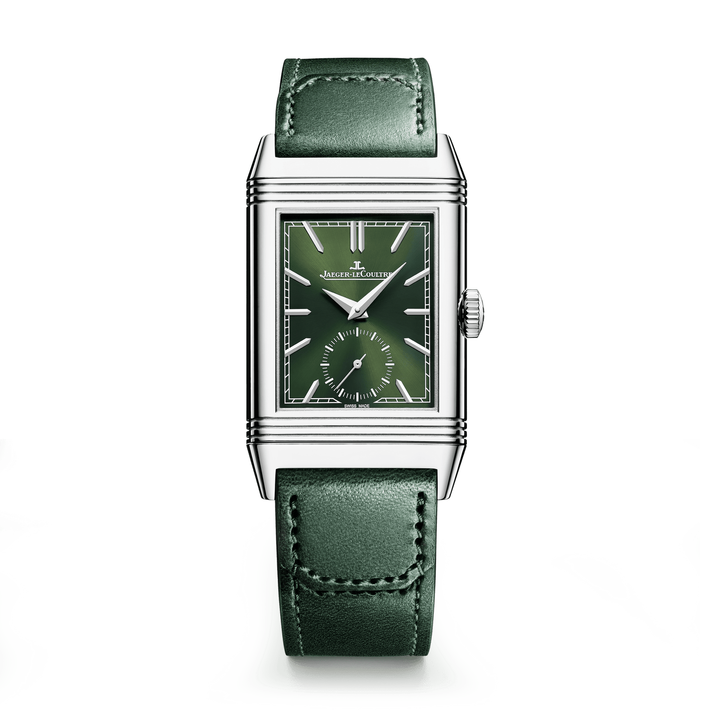 Jaeger-LeCoultre Reverso Tribute Monoface Small Seconds 45.6 x 27.4 mm Green Dial Stainless Steel   Leather Strap Q397843J