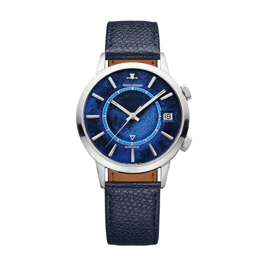 Jaeger-LeCoultre THE COLLECTIBLES Memovox Automatic Calendar 37 mm Blue Dial Stainless Steel   Leather Strap QVE85502