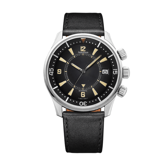 Jaeger-LeCoultre THE COLLECTIBLES Memovox Polaris 42 mm Black Dial Stainless Steel   Leather Strap QVE85901