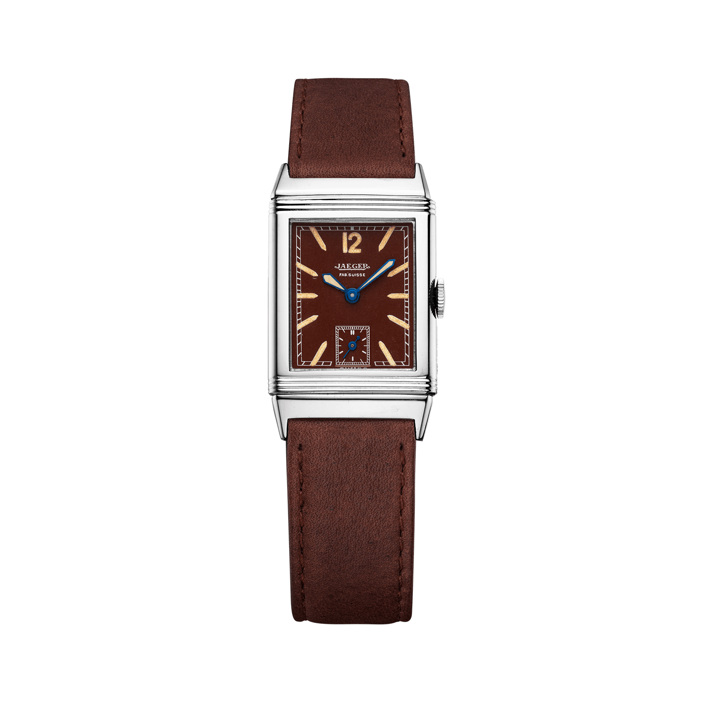 Jaeger-LeCoultre THE COLLECTIBLES Reverso Small Seconds 39 x 21 mm Toffee Brown Dial Stainless Steel   Leather Strap QV020101