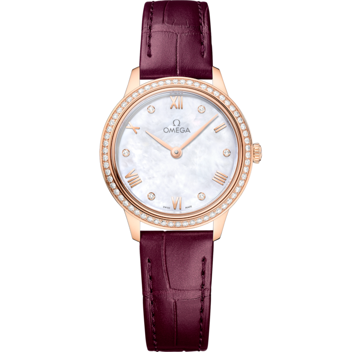 Omega De Ville Prestige 27.5 mm White Dial Sedna 18k Rose Gold Strap 434.58.28.60.55.001