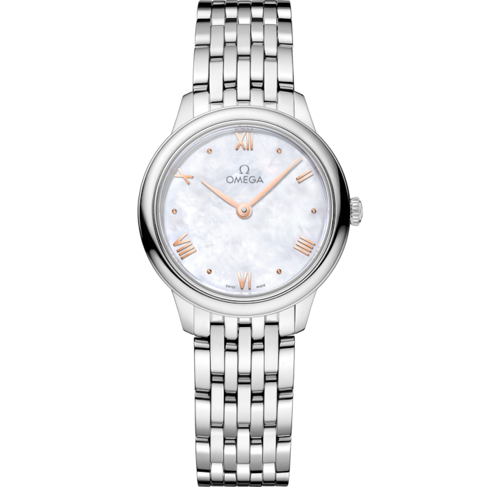 Omega De Ville Prestige 27.5 mm White Dial Stainless Steel Bracelet 434.10.28.60.05.001