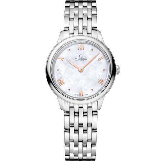 Omega De Ville Prestige 27.5 mm White Dial Stainless Steel Bracelet 434.10.28.60.05.001